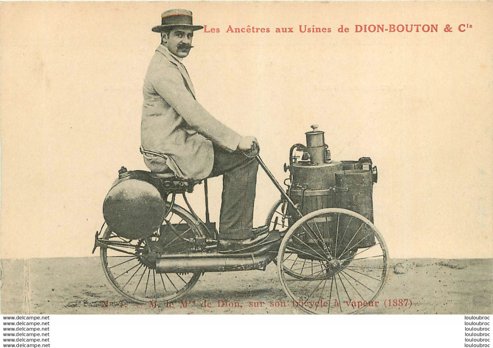 LES ANCETRES AUX USINES DE DION-BOUTON TRICYCLE A VAPEUR - PKW