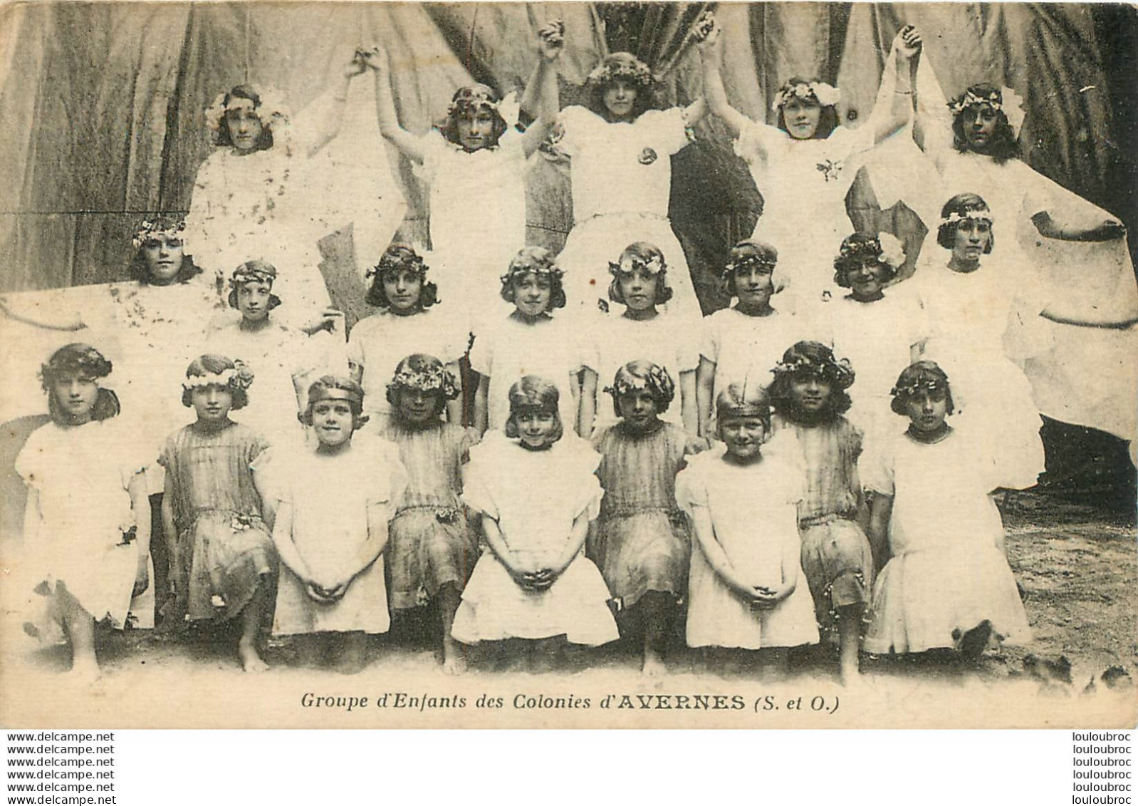 AVERNES GROUPE D'ENFANTS DES COLONIES D'AVERNES - Avernes