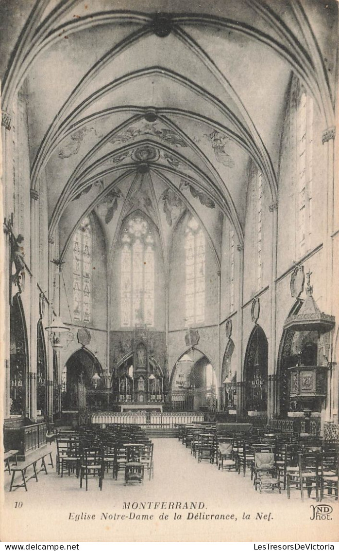 FRANCE - Montferrand - Vue à L'intérieure De L'église Notre Dame De La Délivrance - La Nef - Carte Postale Ancienne - Clermont Ferrand