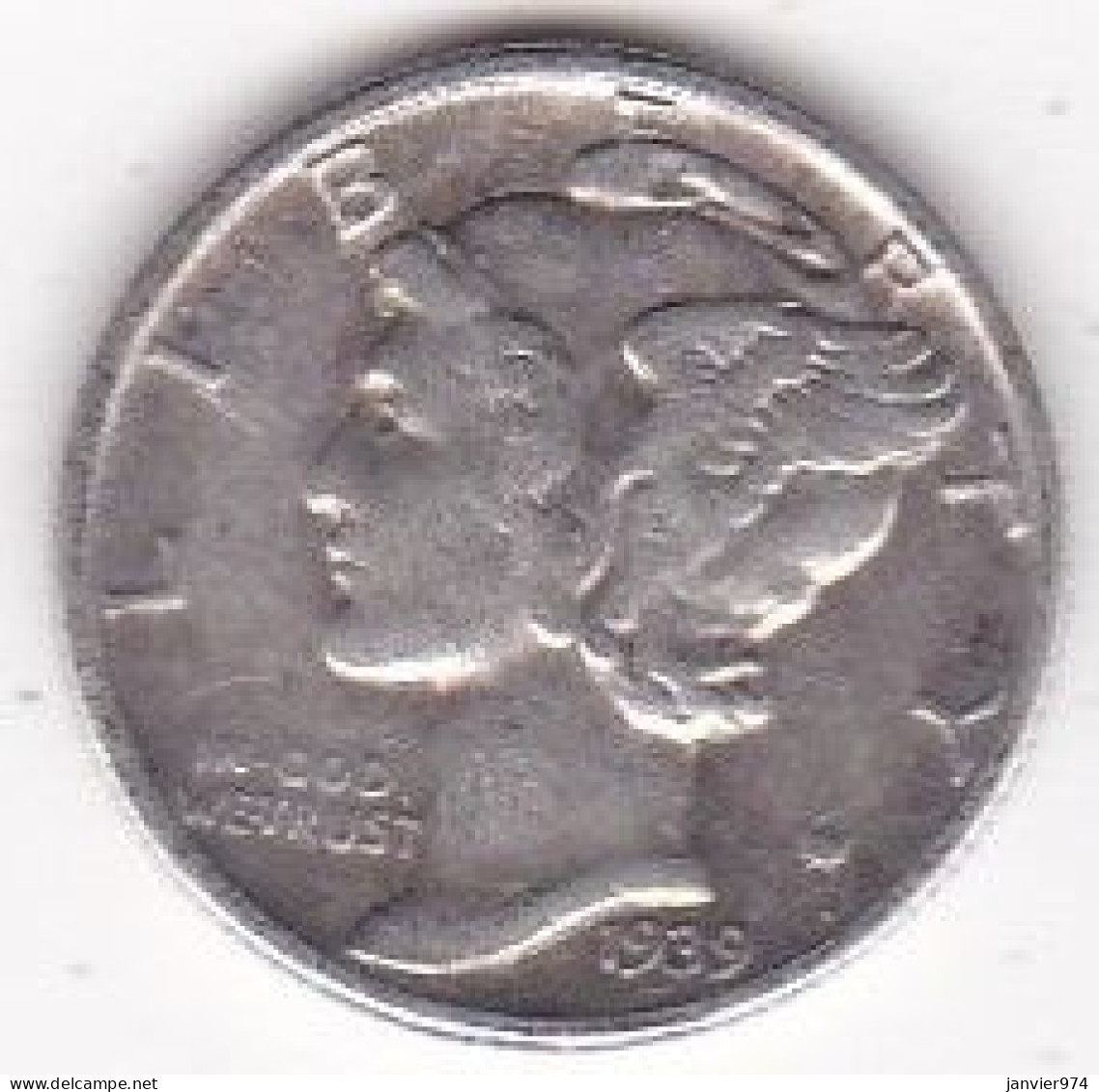 Etats-Unis. One Dime 1939 , Mercury, En Argent - 1916-1945: Mercury (Mercurio)