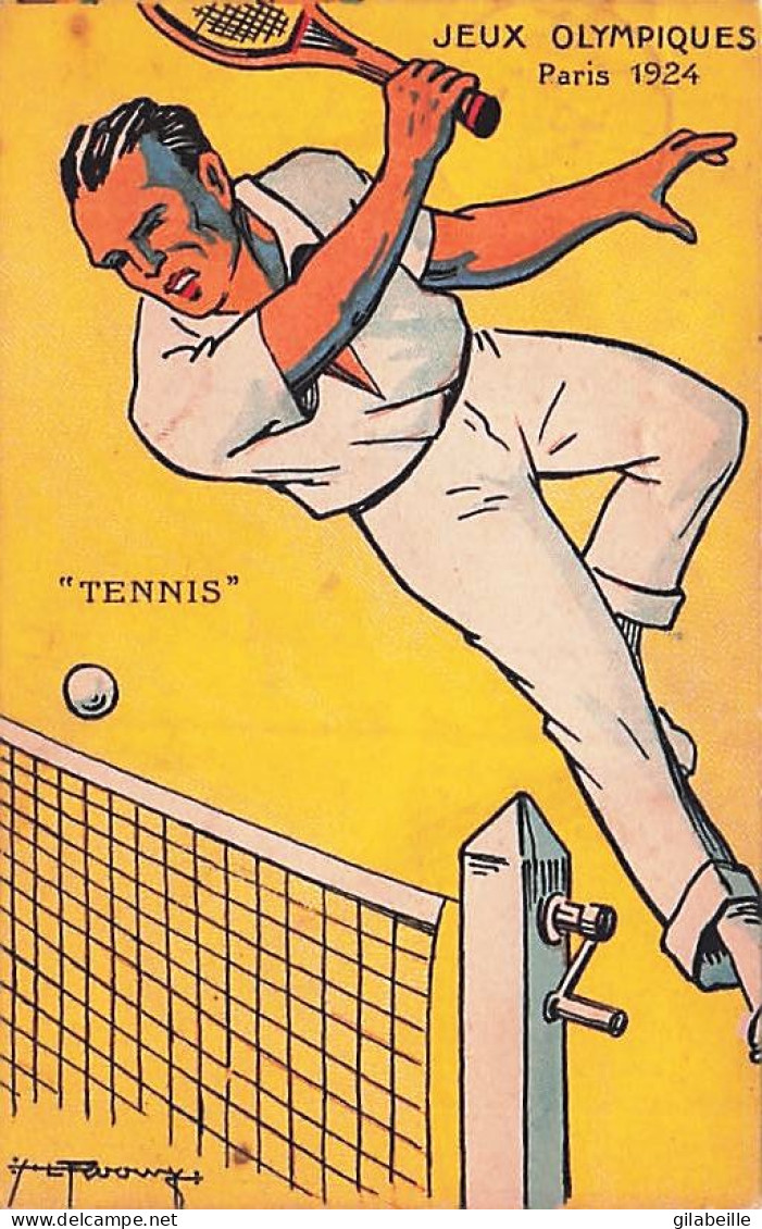 PARIS 1924 -  JEUX OLYMPIQUES -  Illustrateur ROOMY , TENNIS - Olympic Games