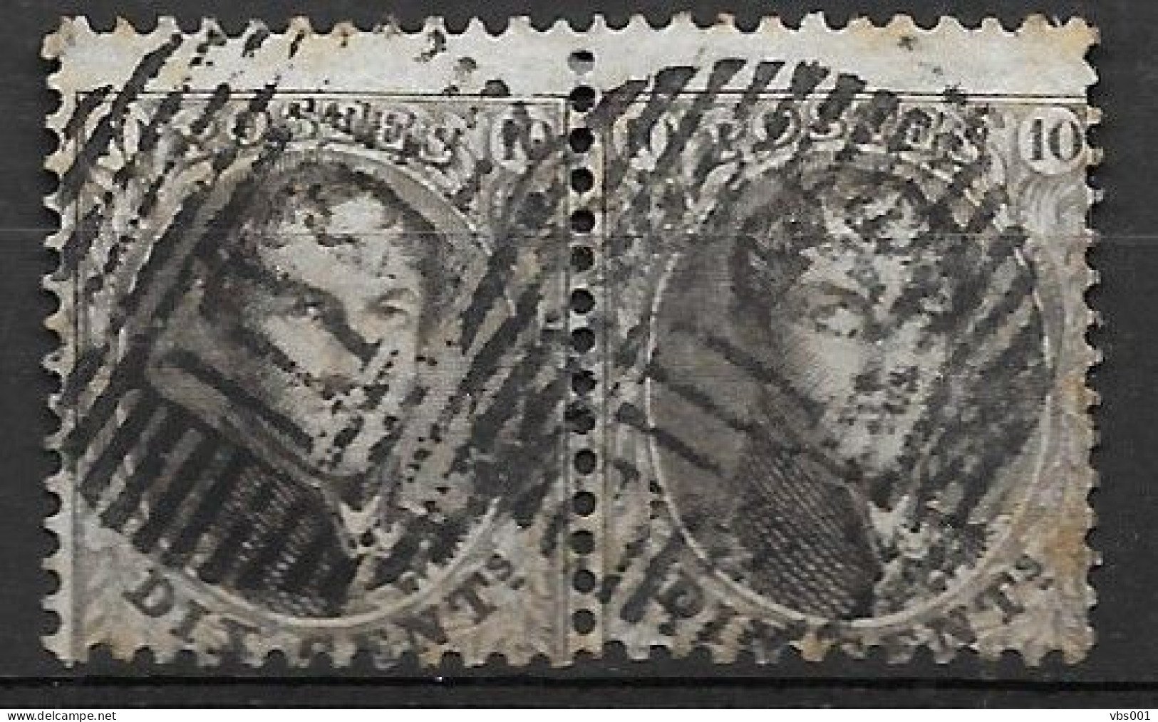 OBP14A In Paar (t.12,5x13,5) Met Ambulantstempel O.III (zie Scans) - 1863-1864 Médaillons (13/16)