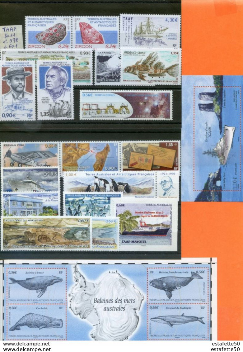 TAAF;2011;année Complète;TP N°578 à 601  + BF25 Et 26;NEUFS**;MNH - Años Completos