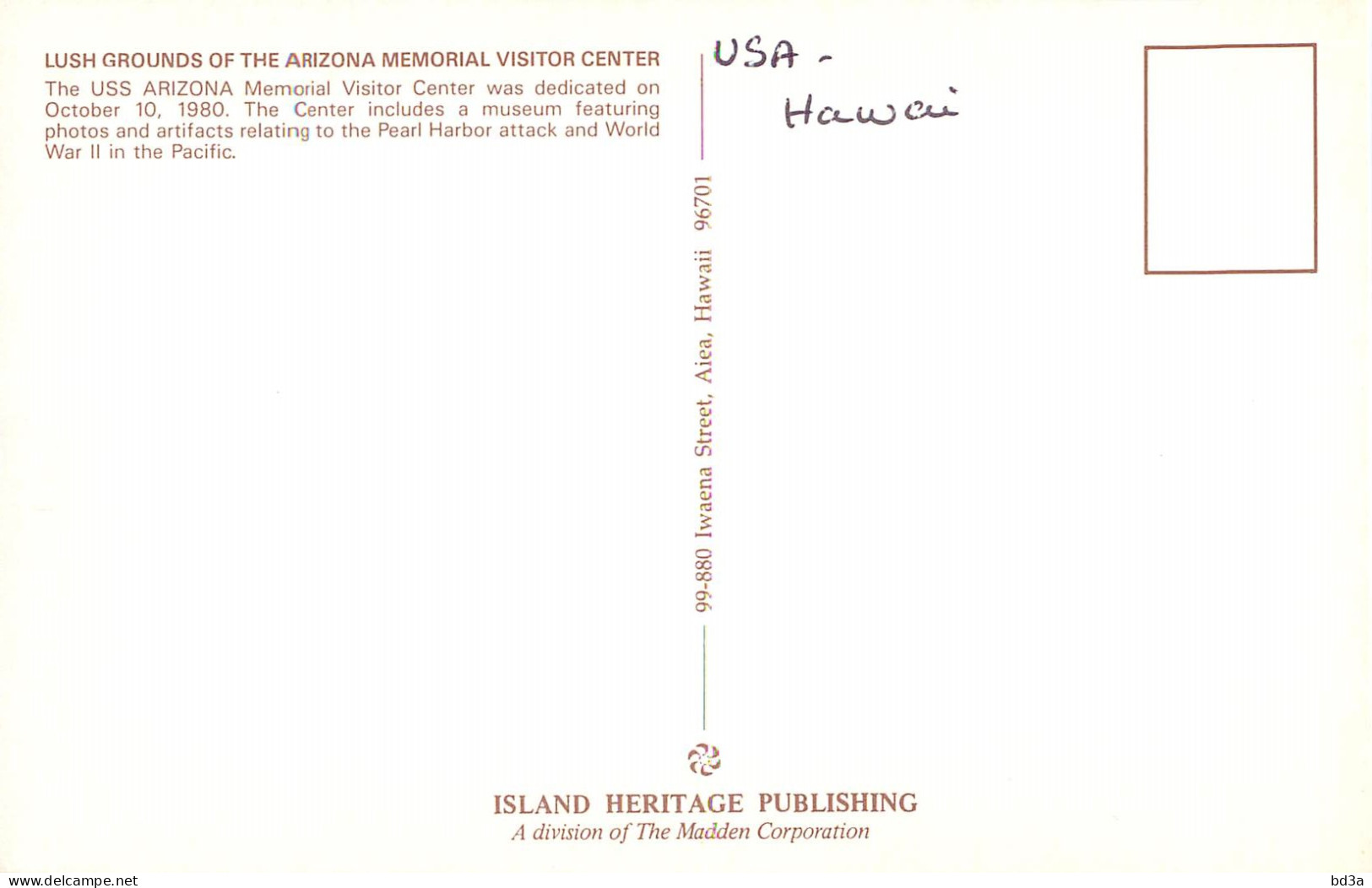 ETATS UNIS USA  THE USS ARIZONA MEMORIAL - Other & Unclassified