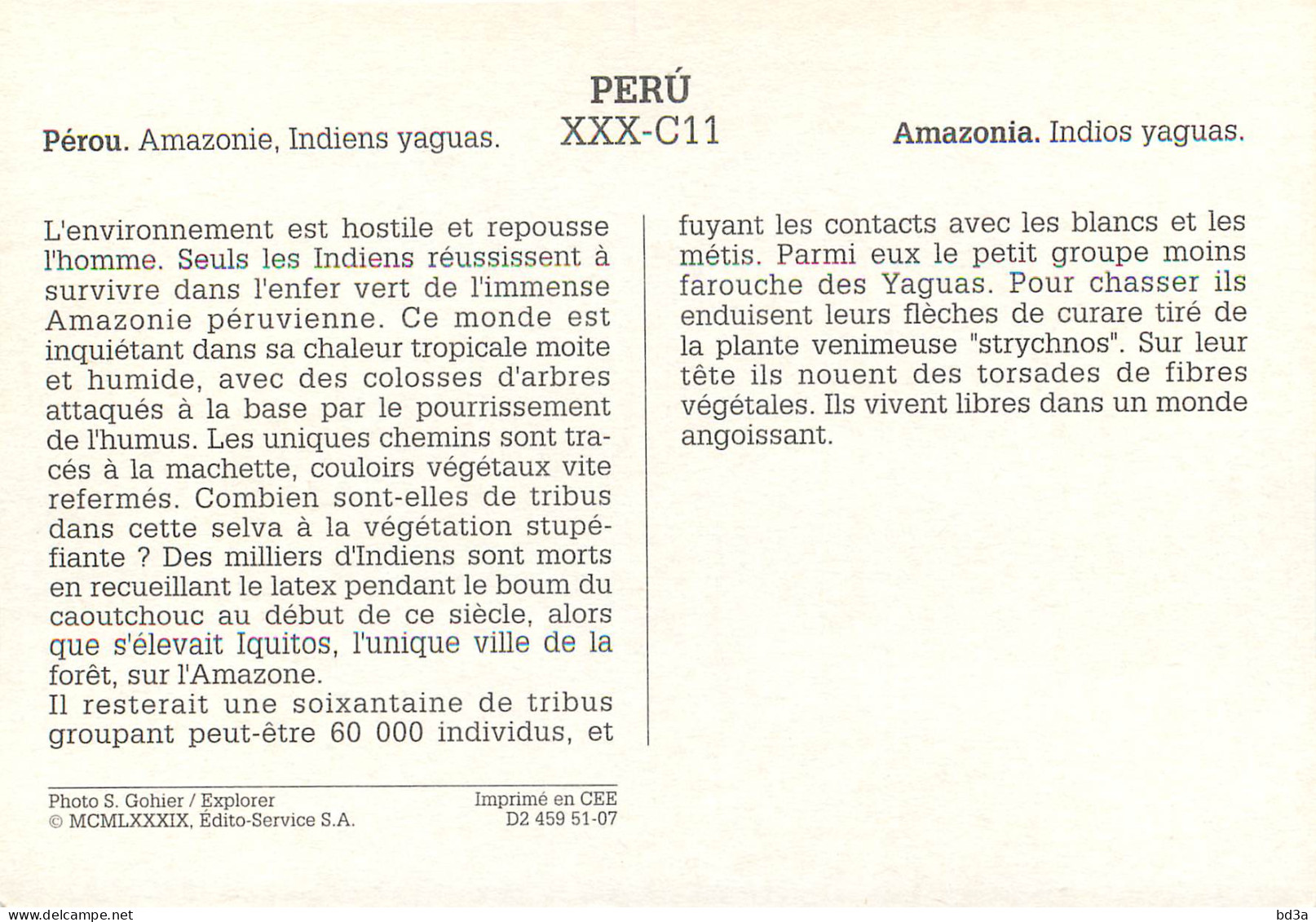 PEROU PERU INDIENS YAGUAS - Pérou