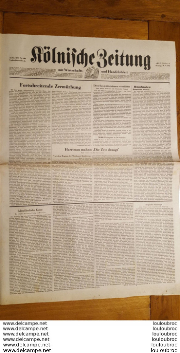 KOLNISCHE ZEITUNG 29 SEPTEMBRE 1941  JOURNAL ALLEMAND  DOUBLE PAGE - 1939-45