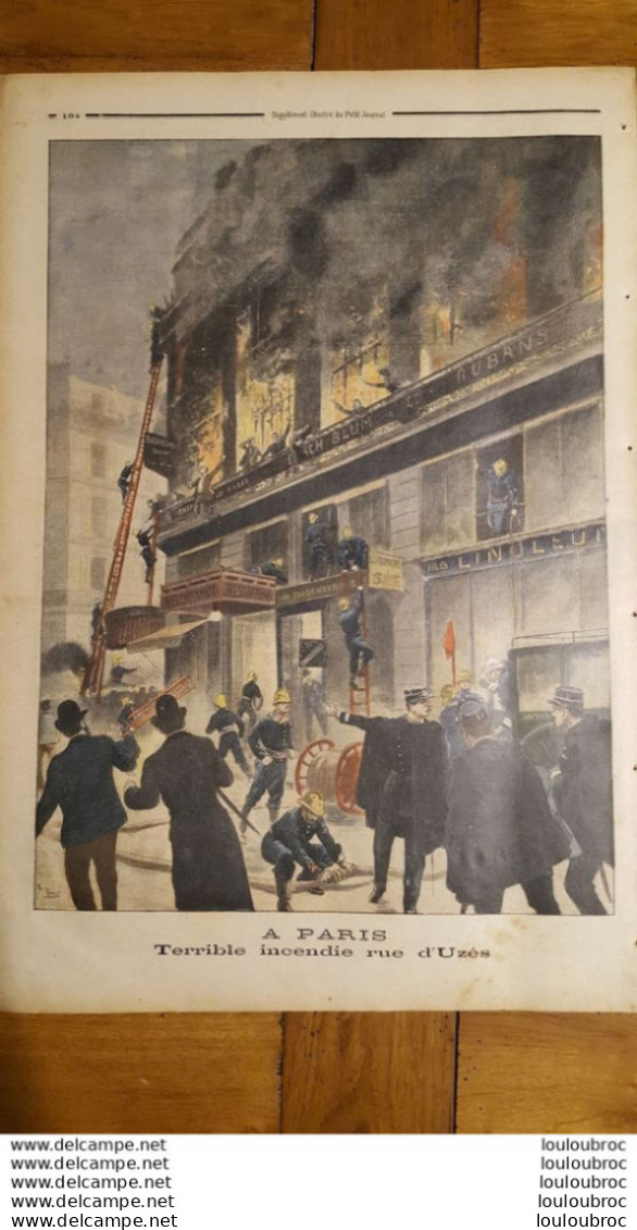 LE PETIT JOURNAL SUPPLEMENT ILLUSTRE 30  MARS  1902 LA GUERRE AU TRANSVAAL ET INCENDIE RUE D'UZES PARIS - Le Petit Journal