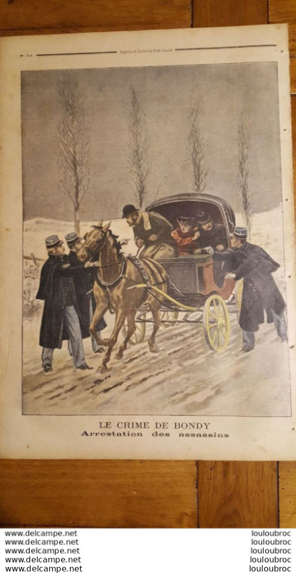 LE PETIT JOURNAL SUPPLEMENT ILLUSTRE 23 FEVRIER 1902 SUR LE BORDA ET LE CRIME DE BONDY - Le Petit Journal