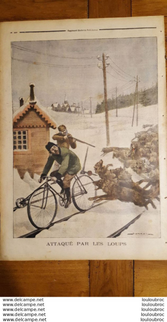 LE PETIT JOURNAL SUPPLEMENT ILLUSTRE 16  MARS  1902 NOUVEAU CASQUE ARTILLERIE ET ATTAQUE PAR LES LOUPS - Le Petit Journal