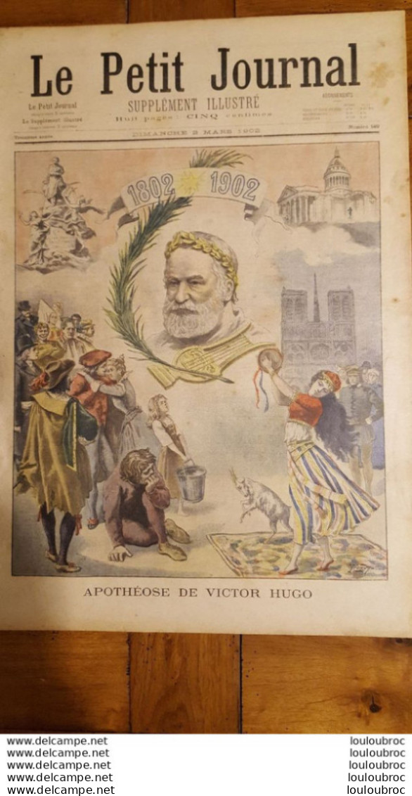 LE PETIT JOURNAL SUPPLEMENT ILLUSTRE 02 MARS  1902 APOTHEOSE DE VICTOR HUGO  ET RADICA ET DOODICA - Le Petit Journal