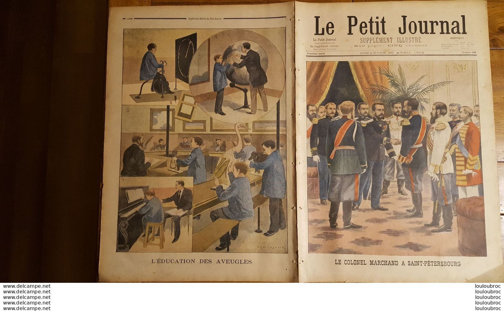 LE PETIT JOURNAL SUPPLEMENT ILLUSTRE 20 AVRIL 1902 COLONEL MARCHAND A SAINT PETERSBOURG - Le Petit Journal