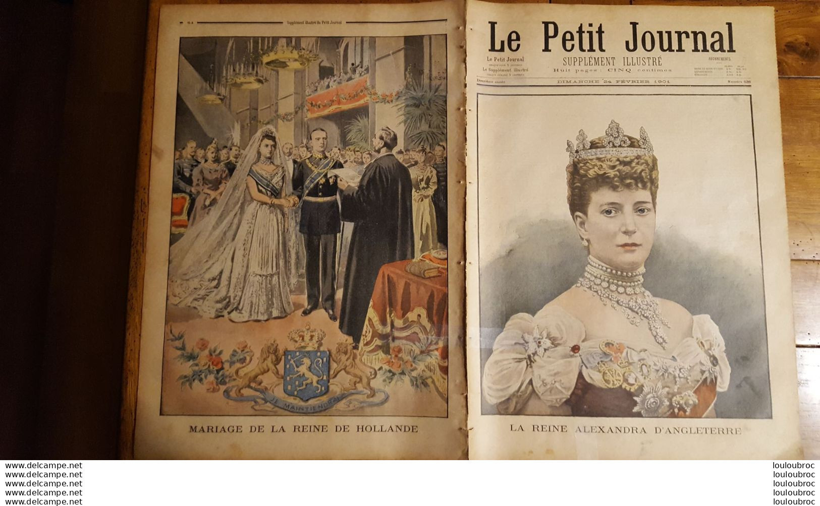 LE PETIT JOURNAL SUPPLEMENT ILLUSTRE  24 FEVRIER 1901 LA REINE ALEXANDRA D'ANGLETERRE ET MARIAGE REINE DE HOLLANDE - Le Petit Journal