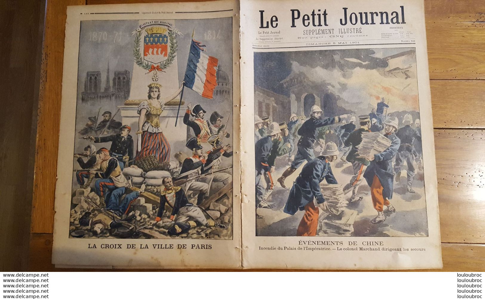 LE PETIT JOURNAL SUPPLEMENT ILLUSTRE 5 MAI 1901 EVENEMENTS DE CHINE INCENDIE DU PALAIS DE IMPERATRICE - Le Petit Journal