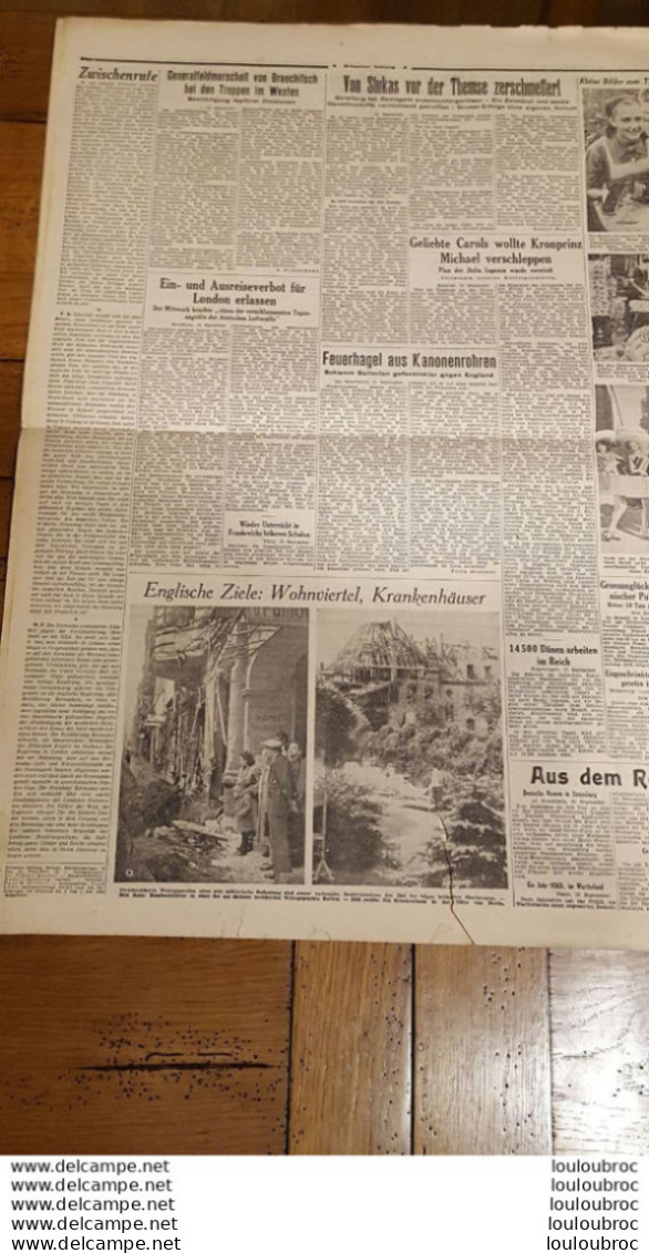 BRUSSELER ZEITUNG JOURNAL GERMANOPHONE BRUXELLES 13/09/1940 GRAND FORMAT 8 PAGES - 1939-45