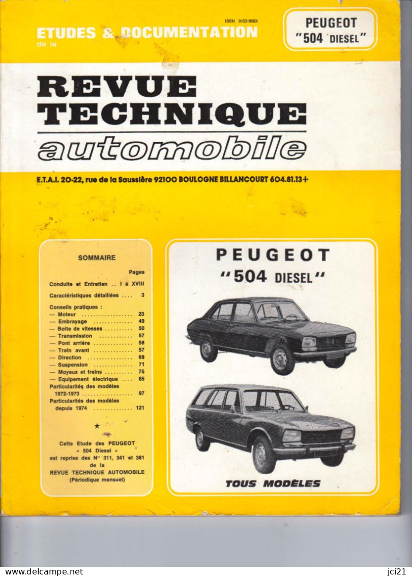 Revue Technique Automobile " PEUGEOT " 504 Diesel _RLVP122 - Auto