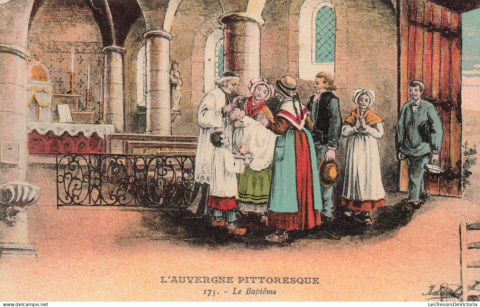 FRANCE - L'Auvergne Pittoresque - Le Baptême - Dans L'église - Animé - Carte Postale Ancienne - Auvergne Types D'Auvergne