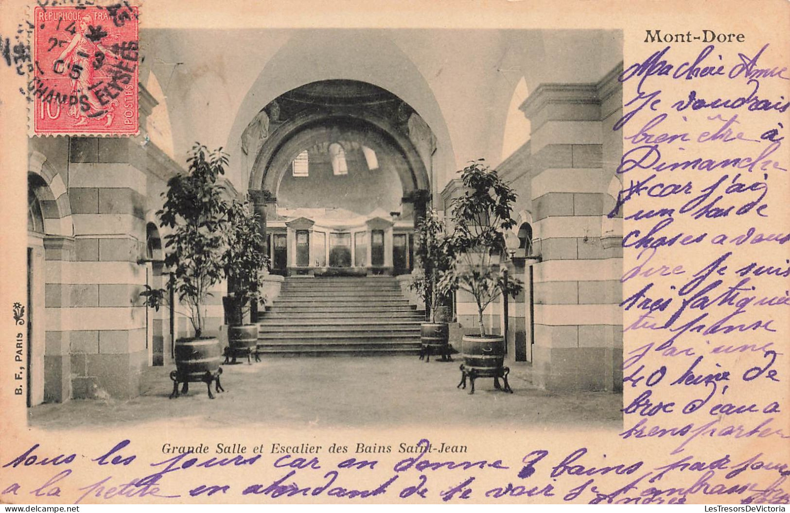 FRANCE - Mont Dore - Vue Sur La Grande Salle Et Escalier Des Bains Saint Jean - Vue Générale - Carte Postale Ancienne - Le Mont Dore