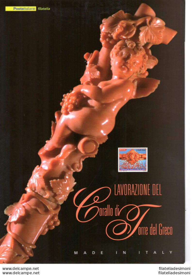 2010 Italia - Repubblica , Folder N. 238 - Fatto In Italia -  Corallo Di Torre D - Presentation Packs