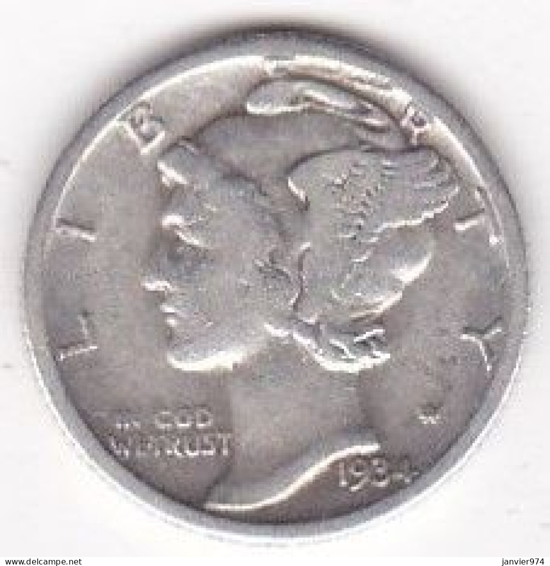 Etats-Unis. One Dime 1934, Mercury, En Argent - 1916-1945: Mercury (Mercurio)