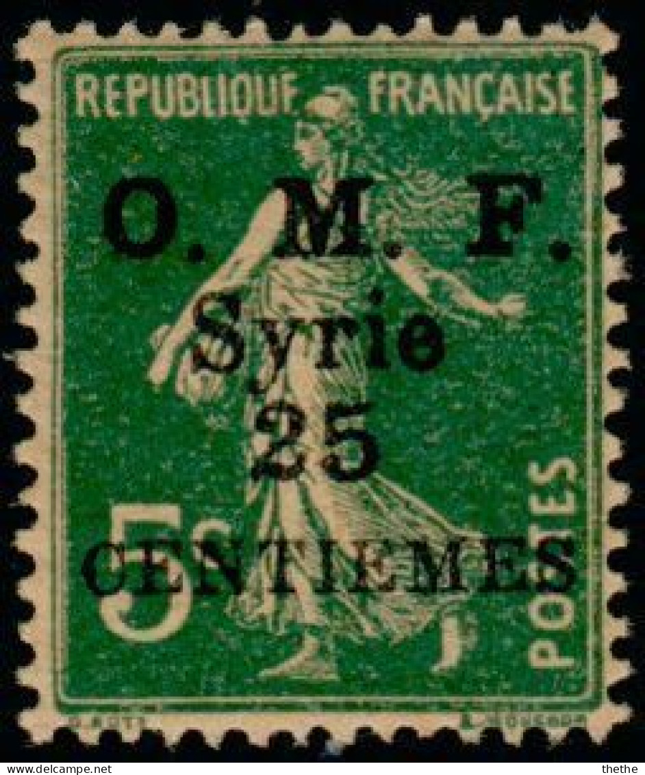 SYRIE - "O.M.F. Syrie" & Valeur Sur Timbres Français 1921 - Syrië