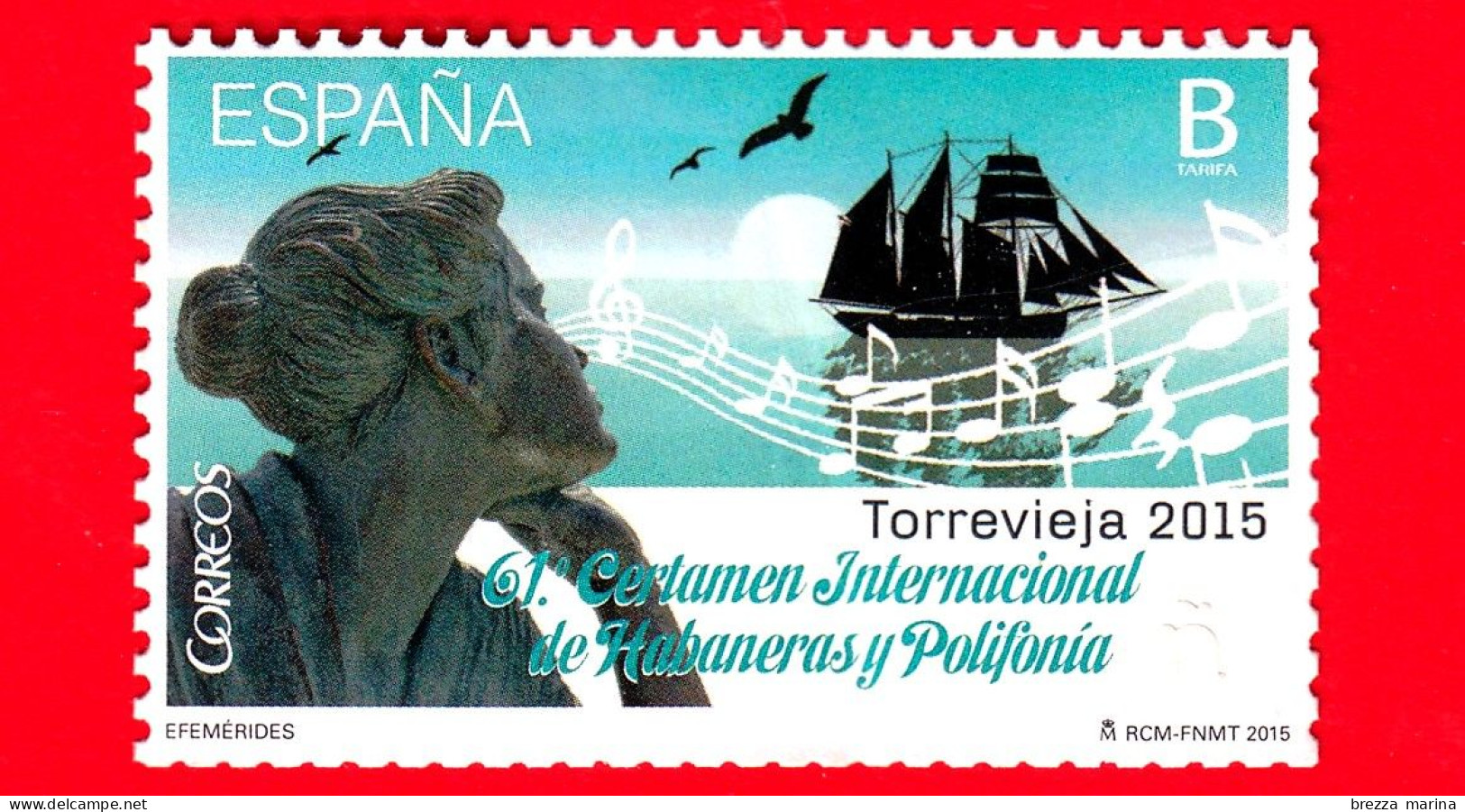 SPAGNA - Usato - 2015 - 61° Concorso Di Habaneras E Polifonia -  Mare, Nave E Scultura Di La Bella Lola - Effemeridi - B - Gebraucht