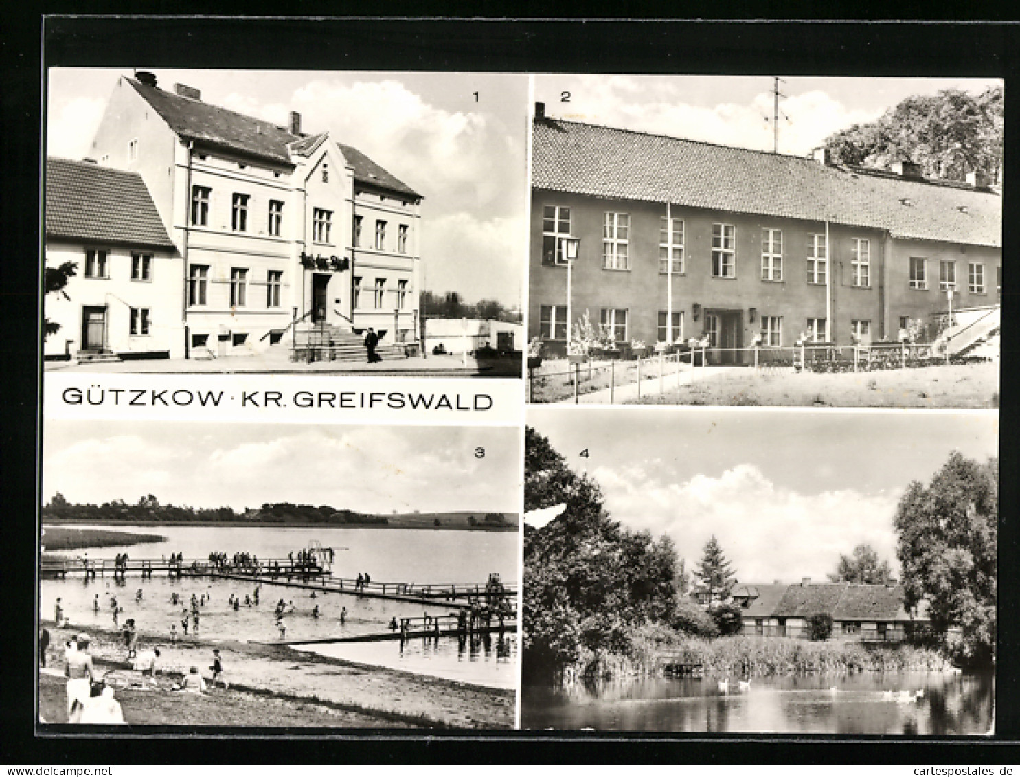 AK Gützkow Kr. Greifswald, Feierabendheim, Bad Am Kosenower See, Rathaus  - Greifswald