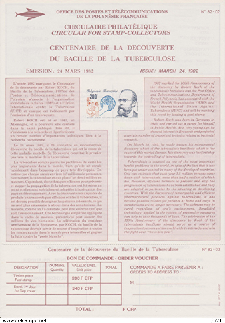 COPIE DE CIRCULAIRE PHILATÉLIQUE N°82-02 DU 24 MARS1982 [COPIE] _T.DOC10-82/02 - Briefe U. Dokumente