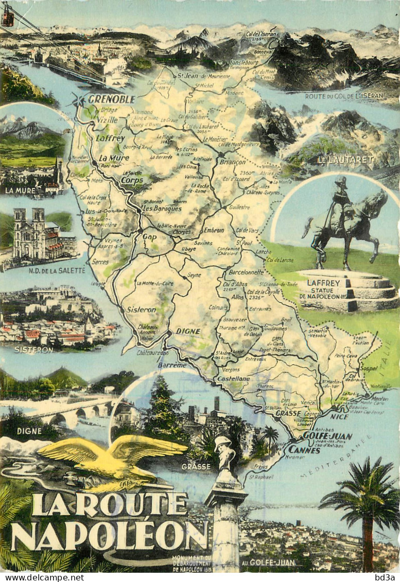 LA ROUTE NAPOLEON CARTE GEOGRAPHIQUE  - Landkarten