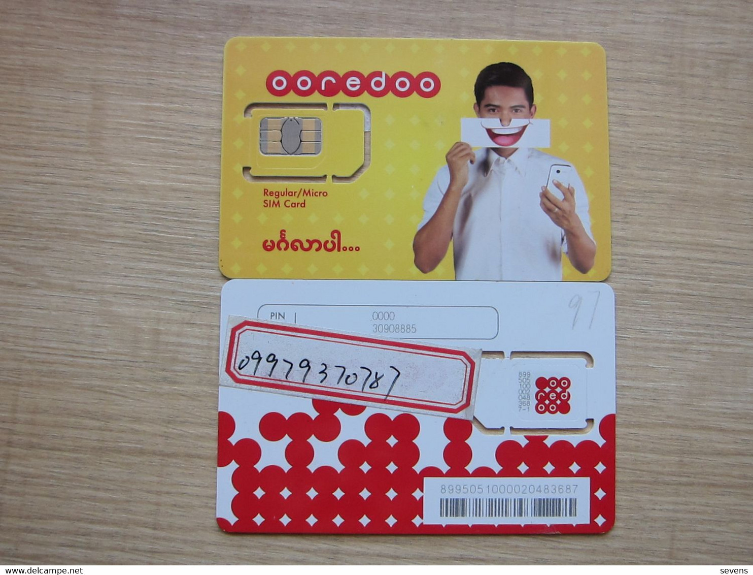 Ooredoo GSM SIM Card, Fixed Chip - Myanmar (Burma)