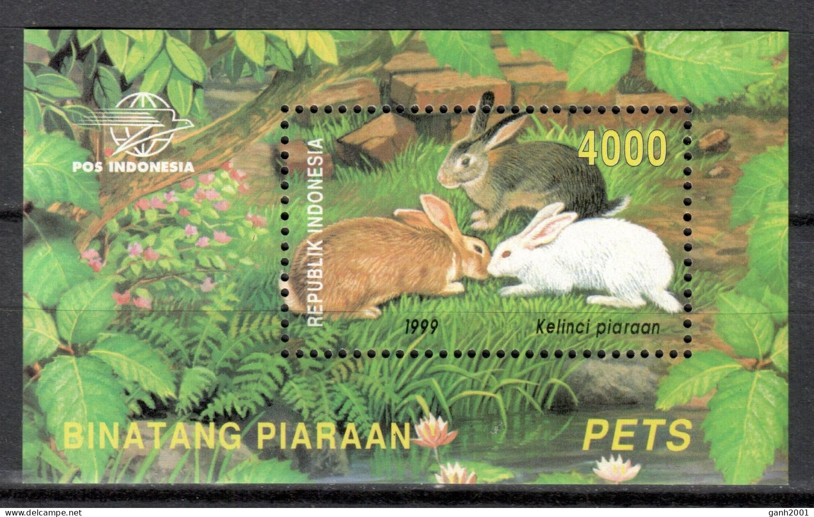 Indonesia 1999 / Mammals Rabbits MNH Conejos Mamíferos Säugetiere Kaninchen / Cu22158  C5-24 - Conigli