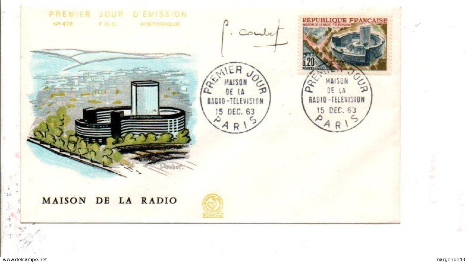 FDC MAISON DE LA RADIO SIGNE PAR LE GRAVEUR 1963 - Sin Clasificación