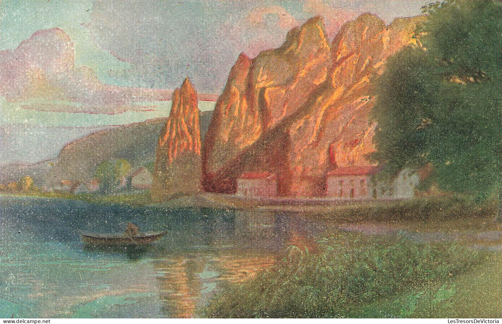 ARTS - Peintures Et Tableaux - Le Soleil Se Levant Derrière Les Montagnes - Carte Postale Ancienne - Paintings