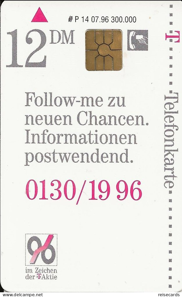 Germany: Telekom P 14 07.96 1996 Im Zeichen Der Aktie - P & PD-Reeksen : Loket Van D. Telekom