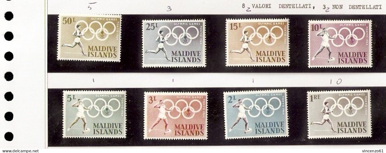 MALDIVE COMPLETE SERIE TOKIO 1964 OLIMPIC GAME - Ete 1964: Tokyo