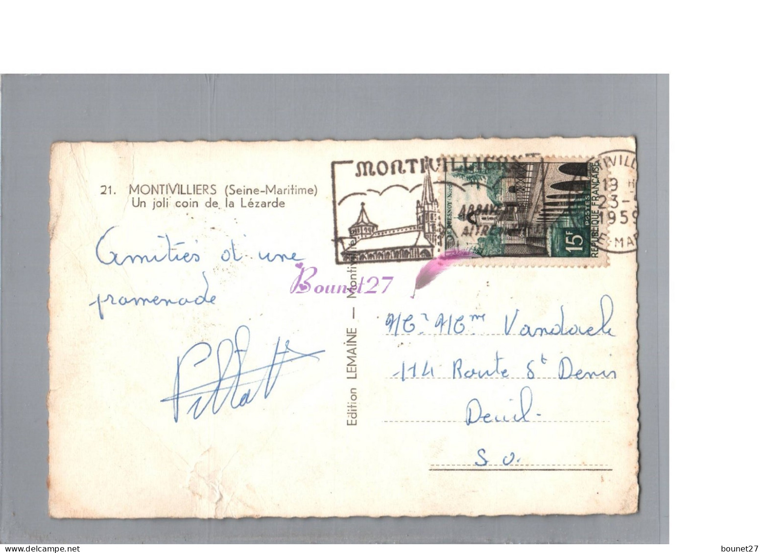 CPSM - MONTIVILLIERS 76 - Un Joli Coin De La Lézarde 1959 - Montivilliers