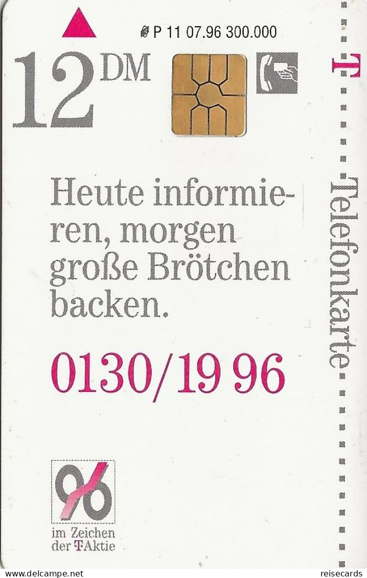 Germany: Telekom P 11 07.96 1996 Im Zeichen Der Aktie - P & PD-Series: Schalterkarten Der Dt. Telekom