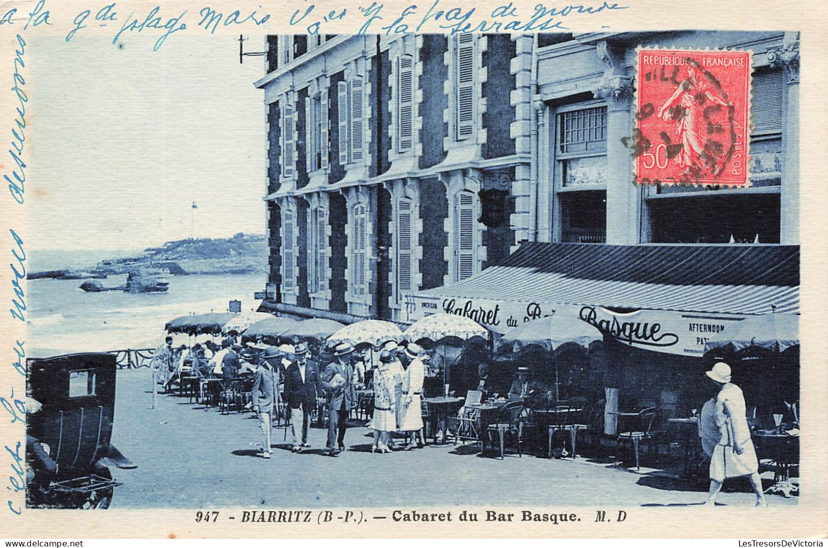 FRANCE - Biarritz - Cabaret Du Bar Basque - Animé - Carte Postale Ancienne - Biarritz