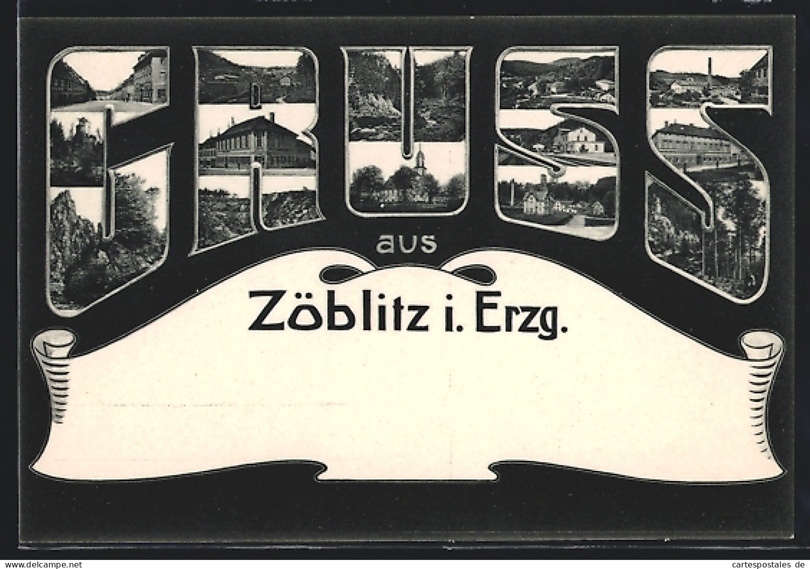 AK Zöblitz I. Erzg., Kirche, Bahnhof, Ruine  - Zöblitz