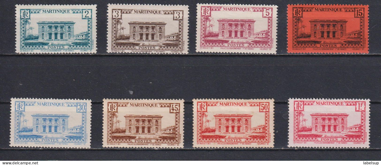 Timbres Neufs* De Martinique De 1933 Palais Des Gouverneurs MH - Ungebraucht