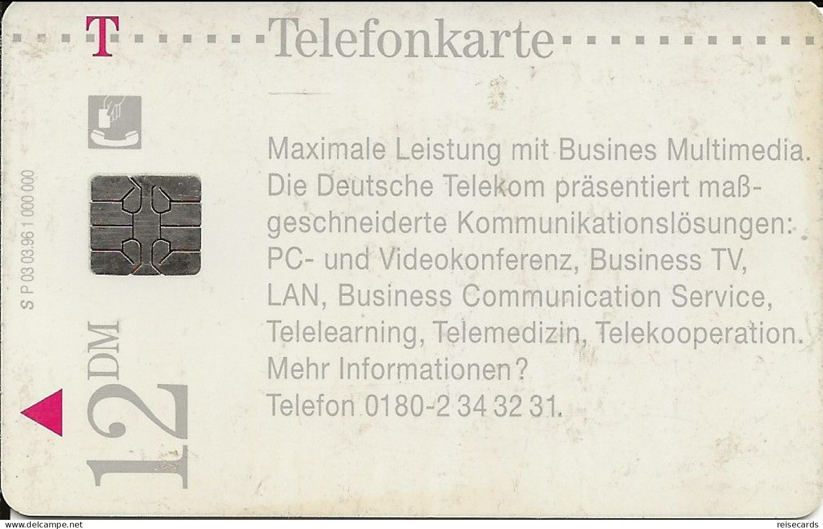 Germany: Telekom P 03 03.96 Busines Multimedia, Kommunikationslösungen - P & PD-Series : Taquilla De Telekom Alemania