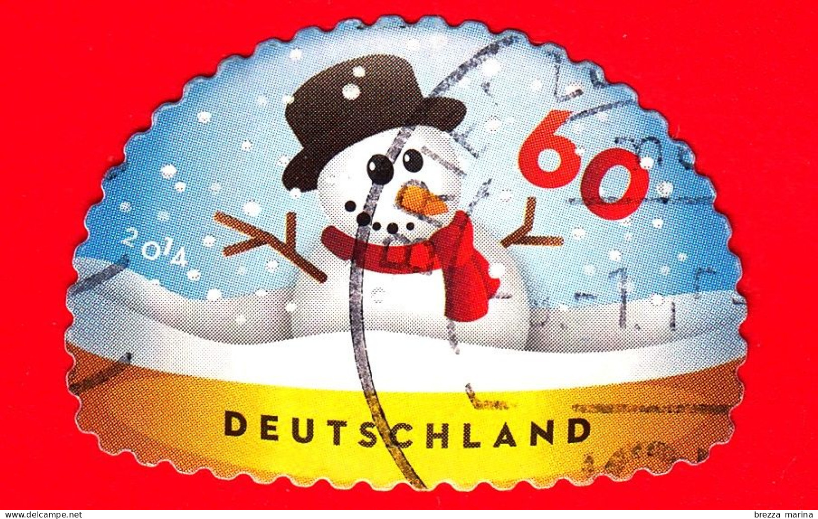 GERMANIA - Usato - 2014 - Pupazzo Di Neve - Snowman In Snowglobe - 60 - Gebraucht