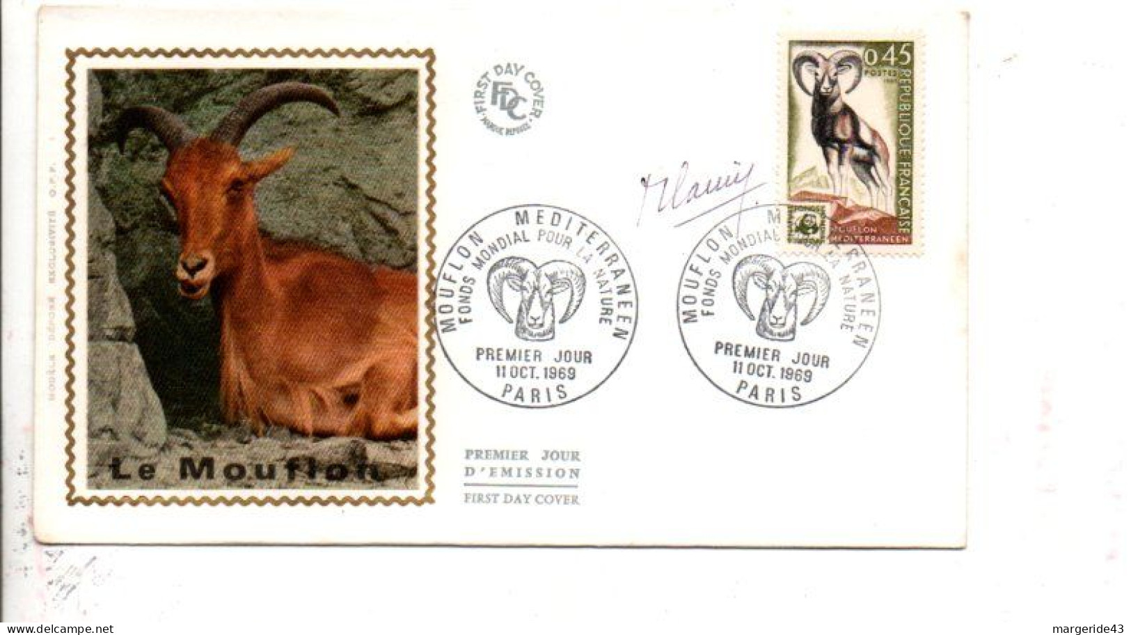 FDC MOUFLON SIGNE PAR LE GRAVEUR 1969 - Ohne Zuordnung