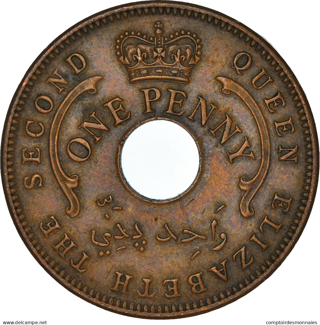 Monnaie, Nigéria, Elizabeth II, Penny, 1959, TTB, Bronze, KM:2 - Nigeria