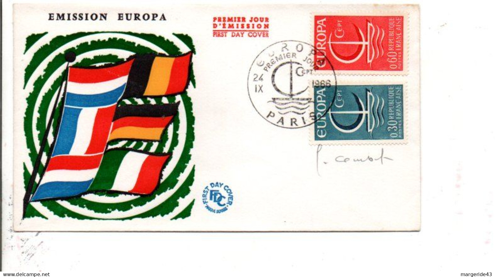 FDC EUROPA SIGNE PAR LE GRAVEUR 1966 - Sin Clasificación