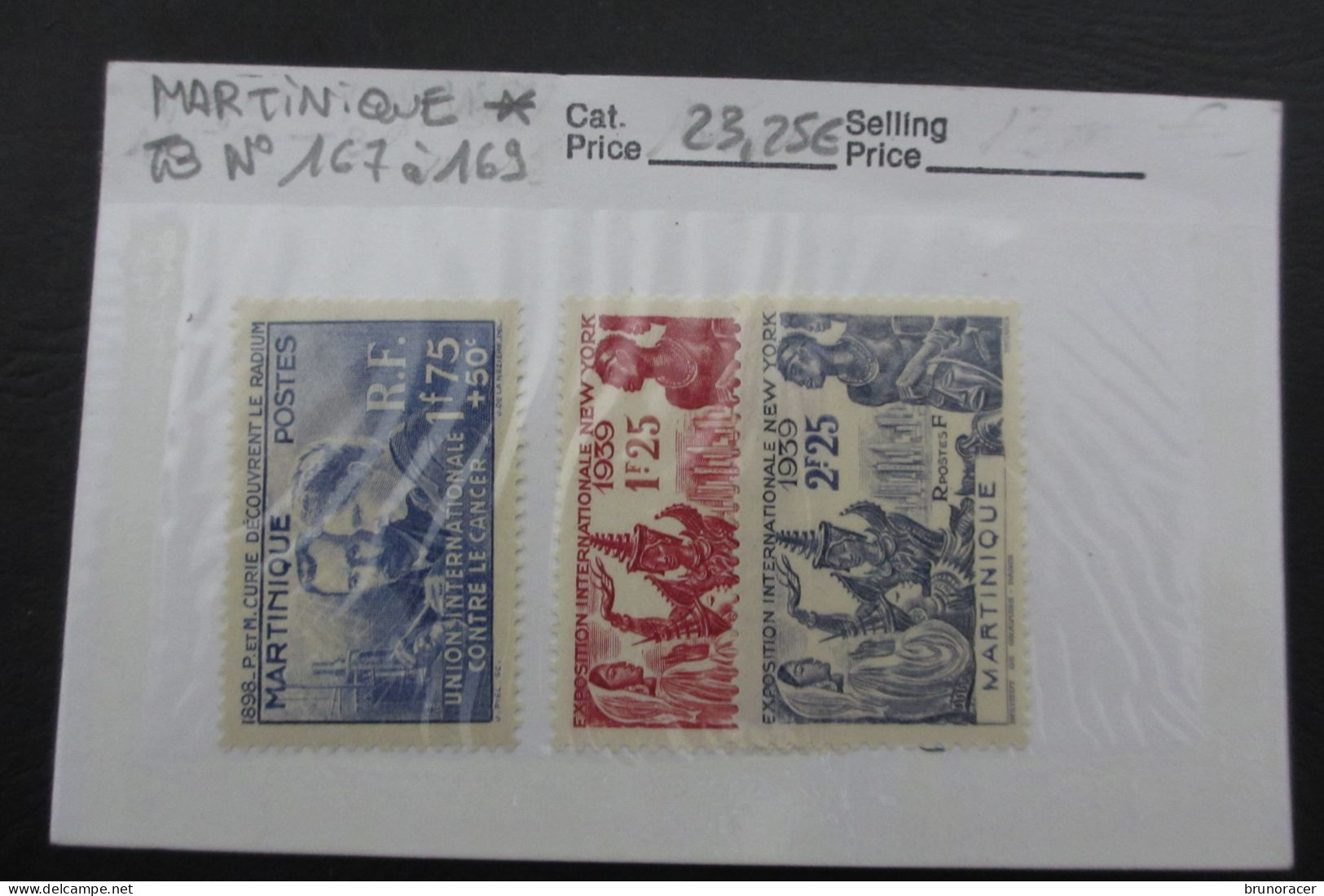 LOT MARTINIQUE N°167 à 169 NEUF* TB COTE 23,25 EUROS VOIR SCANS - Neufs