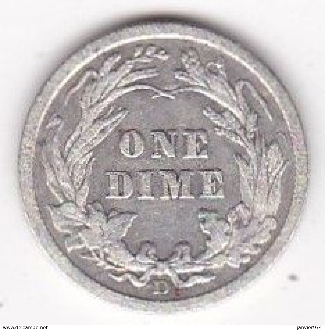 Etats-Unis. One Dime 1914 D Denver , Barber, En Argent, - 1892-1916: Barber