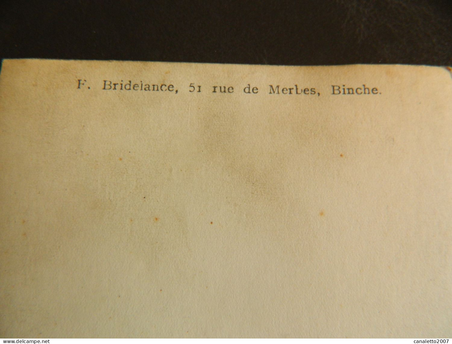 BINCHE: PHOTO CARTE D'UNE COMMUNIANTE FAIT CHEZ F.BRIDELANCE 51 RUE DES MERLES BINCHE - Binche