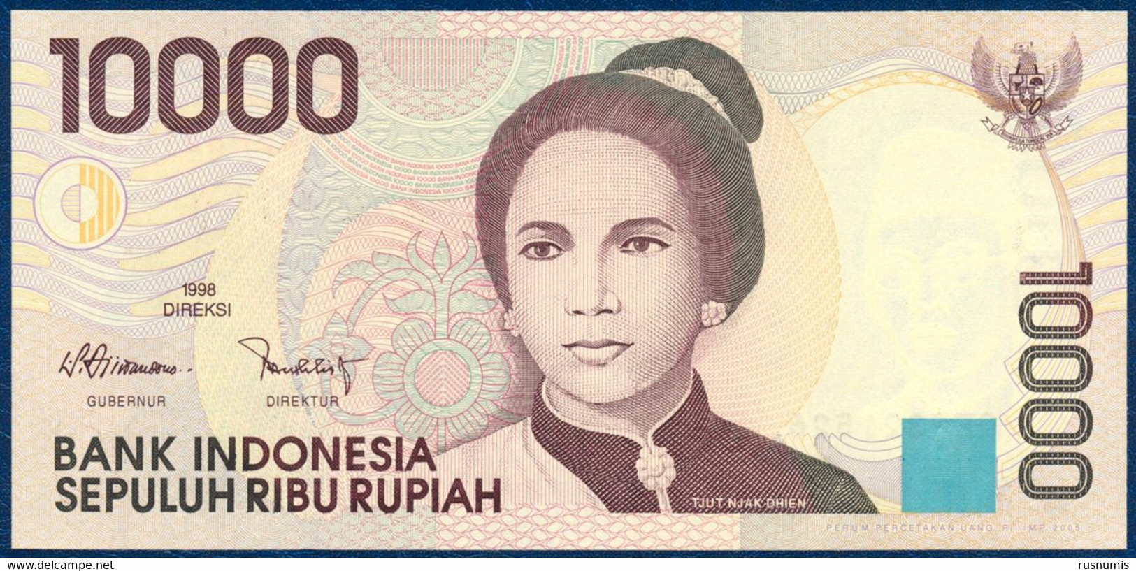 INDONESIA - INDONÉSIE - INDONESIEN 10000 RUPIAH P-137a Tjut Njak Dhien - Segara Anak Volcanic Lake 1998 UNC - Indonesië