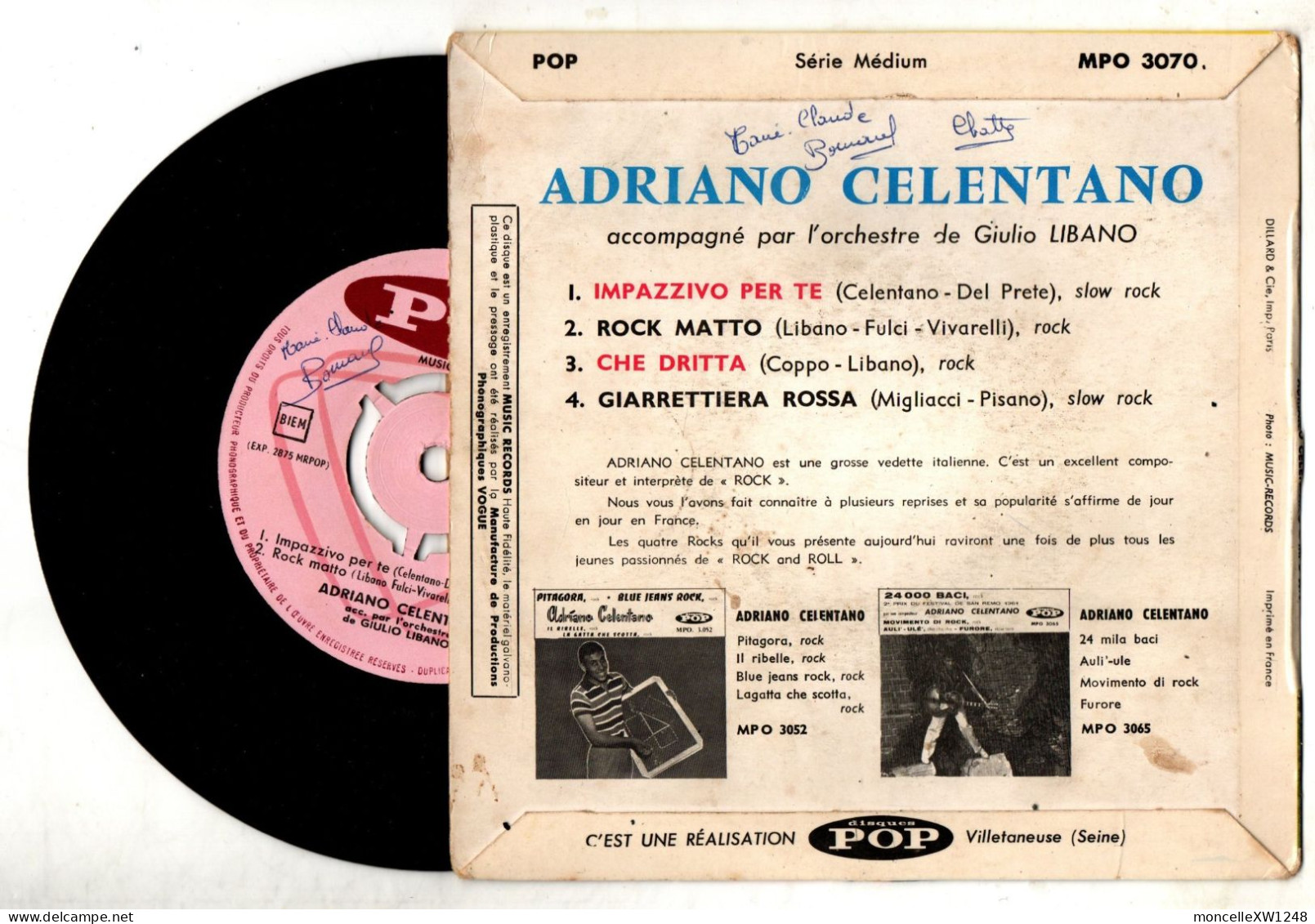 Adriano Celentano - 45 T EP Impazzivo Per Te (1961) - 45 Rpm - Maxi-Singles