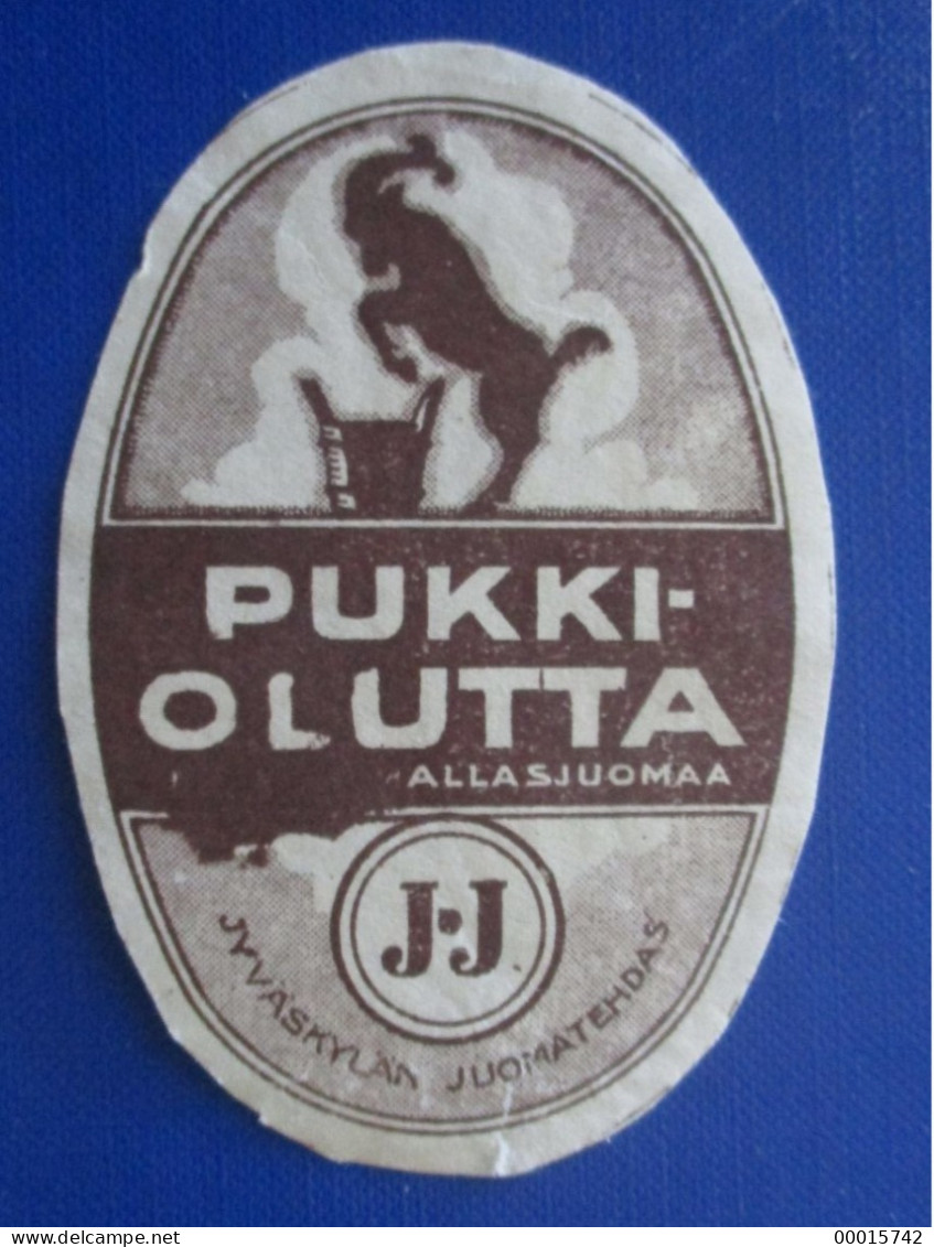 OLD BEER LABEL -  PUKKI OLUTTA JYVÄSKYLÄ  FINLAND D-0475 - Cerveza